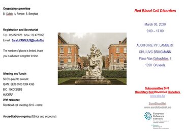 2020 Belgian meeting on Red Blood Cell disorders for scientists and patients will be held next 5th March!