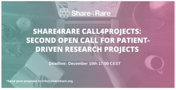 Last days to participate in the Share4Rare Call4Projects 2022 for patient-centred research initiatives